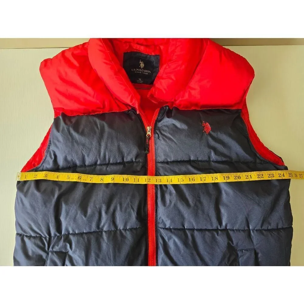 U.S. Polo Assn Vest Mens Red Blue Sz XL